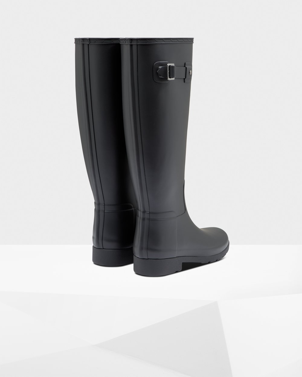 Bottes Hautes de Pluie Hunter Refined Slim Fit Femme Noir OKLPAHJ-05